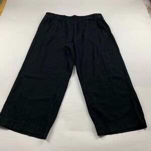 Old Navy Black Linen Blend High Rise Wide Leg Lounge Pant 2X